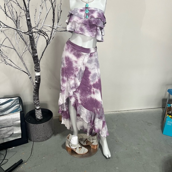 ❗️LAST CHANCE❗️Ruffled Boho Top & High Low Maxi Skirt Set NWT  l - Picture 9 of 10